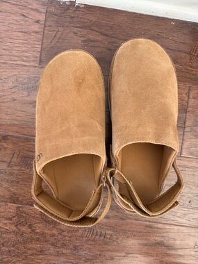 UGG Chestnut Suede Slip-On Clogs
